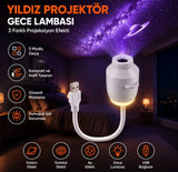 360° Galaxy Yıldız Projektörü